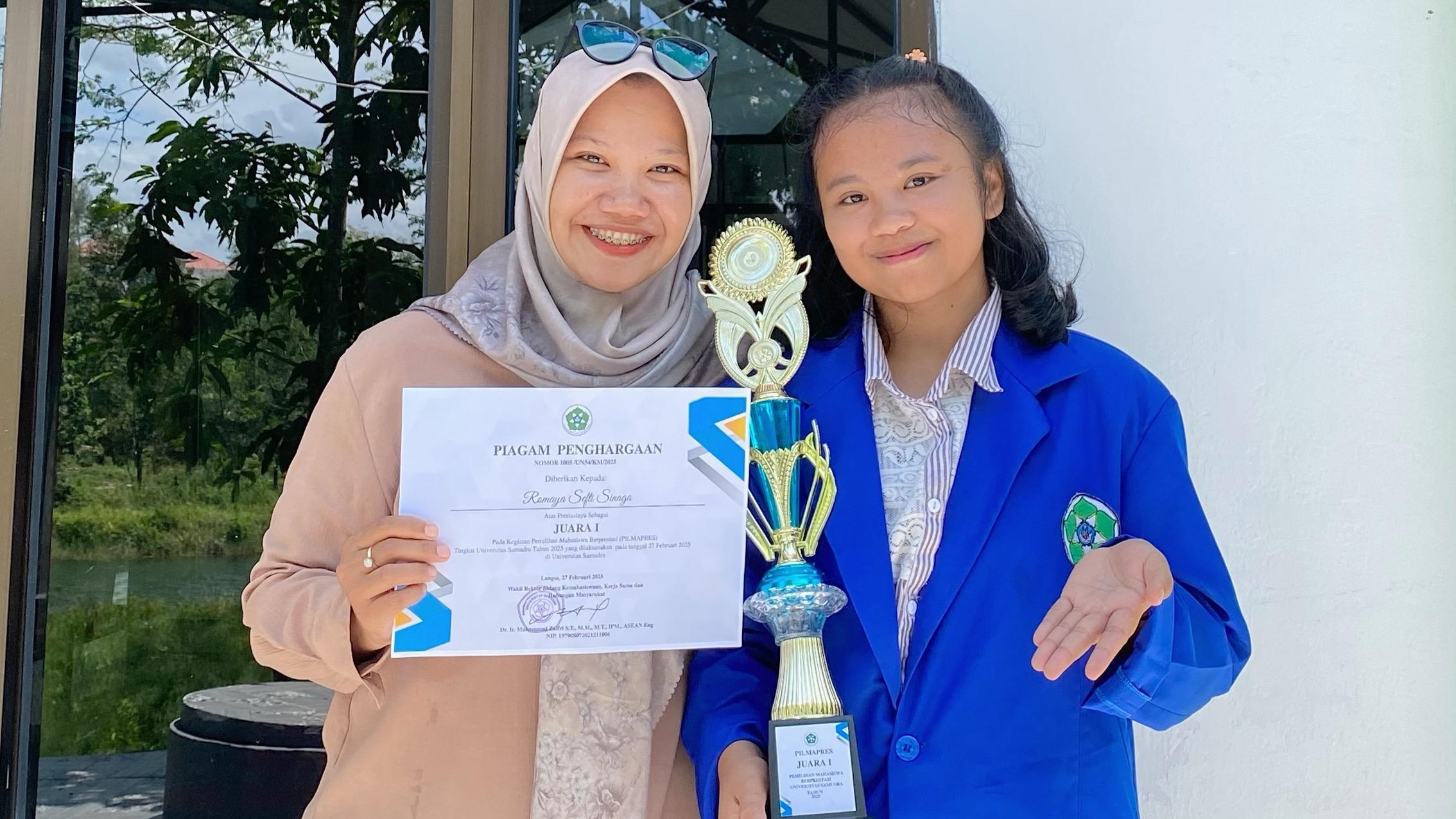 Romaya Sefti Sinaga, Mahasiswa Akuakultur Raih Juara I PILMAPRES Universitas Samudra 2025